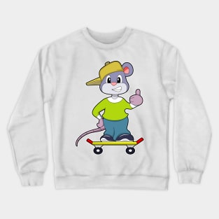 Mouse as Skater with Skateboard Crewneck Sweatshirt